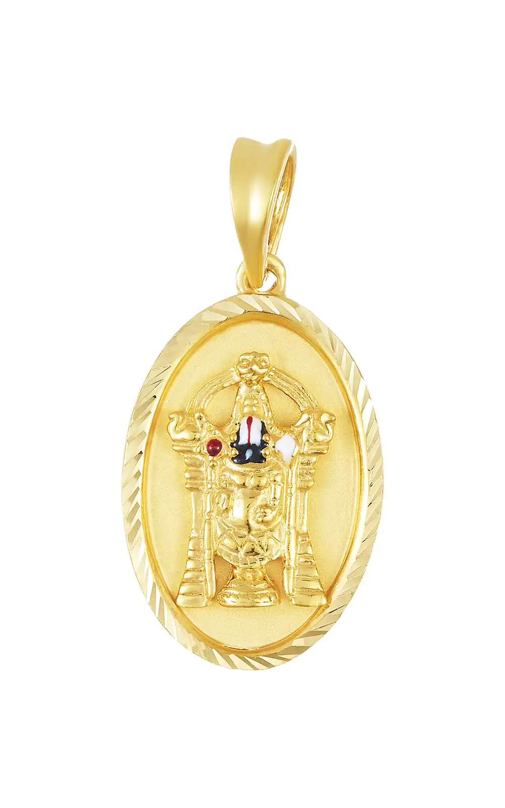 22k Yellow Gold Balaji Religious Oval Pendant